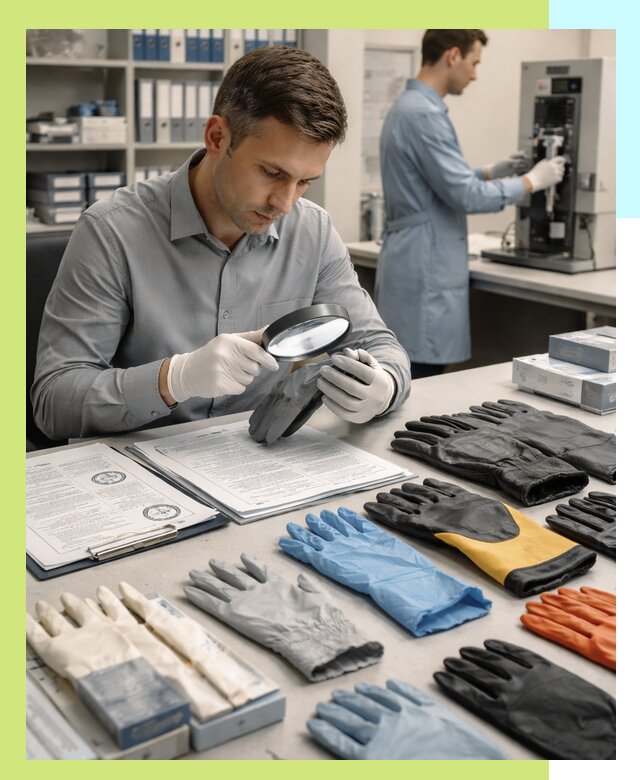 Сертификация перчаток и средств защиты продукции в Нурлате