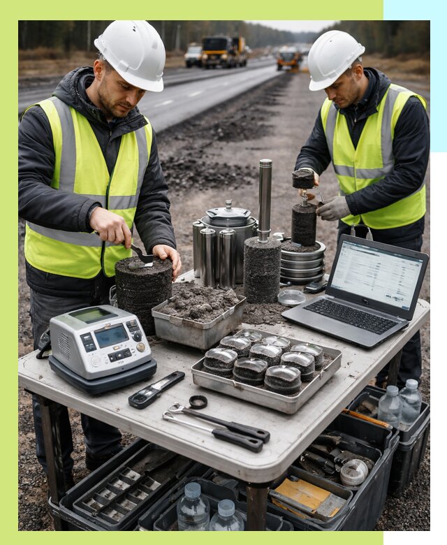 Сертификация асфальта: испытания и подтверждение в Нурлате